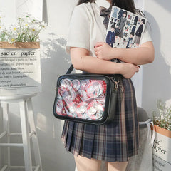 Japanese PU Transparent Small Square Bag for Women