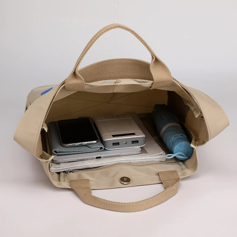 Japanese Female Top-handle Bag Nylon Tote Travel High Shopping Bag
