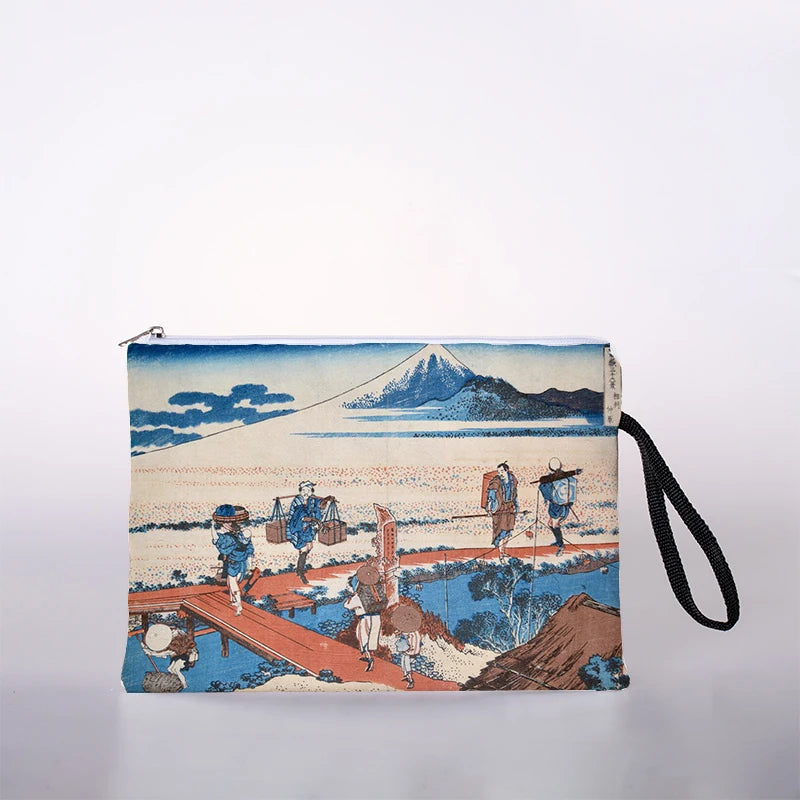 Japanese Ukiyoe Print Cosmetic Bag Lady Makeup Travel Storage