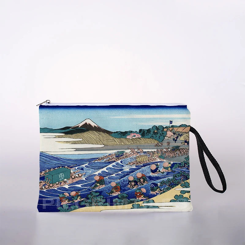 Japanese Ukiyoe Print Cosmetic Bag Lady Makeup Travel Storage