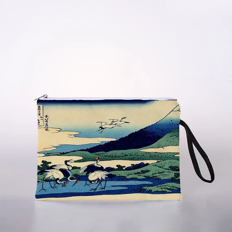 Japanese Ukiyoe Print Cosmetic Bag Lady Makeup Travel Storage