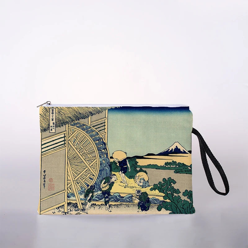 Japanese Ukiyoe Print Cosmetic Bag Lady Makeup Travel Storage