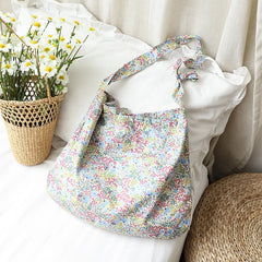 Floral Canvas Shoulder Bag for Women Casual Crossbody Large Capacity
