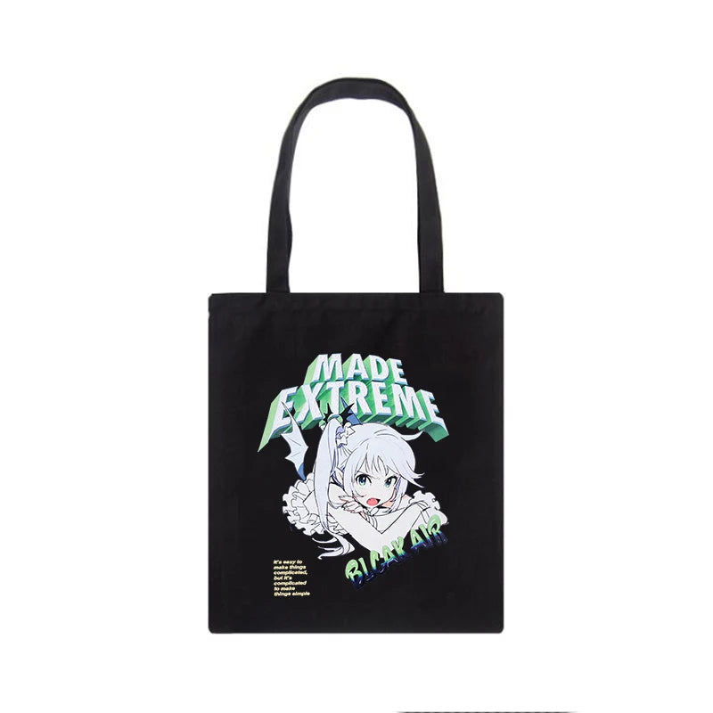 Japanese Y2K Canvas Bag Female Casual Punk Street Hip-Hop Large Capacity Shopper