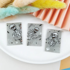 10pcs Acrylic Halloween Skeletons Charms for DIY Jewelry Making