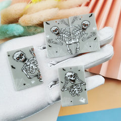 10pcs Acrylic Halloween Skeletons Charms for DIY Jewelry Making
