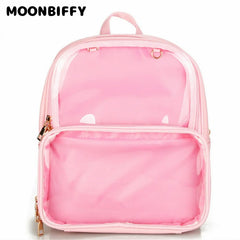 Jelly PVC Schoolbags Transparent Backpacks for Teenage Girls