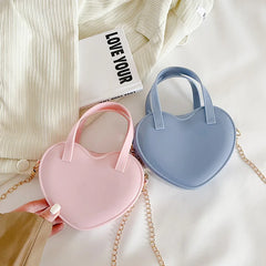 Jelly PVC Heart Chain Shoulder Bag Small Purses Handbags Girls Crossbody