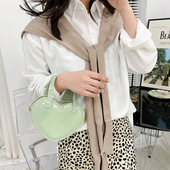 Jelly PVC Heart Chain Shoulder Bag Small Purses Handbags Girls Crossbody