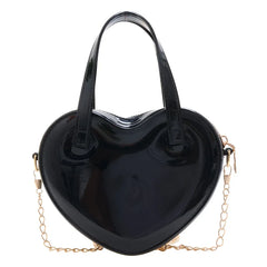 Jelly PVC Heart Chain Shoulder Bag Small Purses Handbags Girls Crossbody