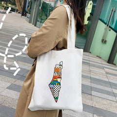 Jerusalem Wailing Wall Women Canvas Shoulder Casual Handbags Totes Cotton