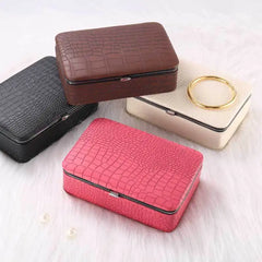 Pu Leather Travel Jewelry Box Earrings Organizer