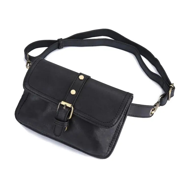Vintage Style Leather Waist Bag Fanny Pack Pouch Belt