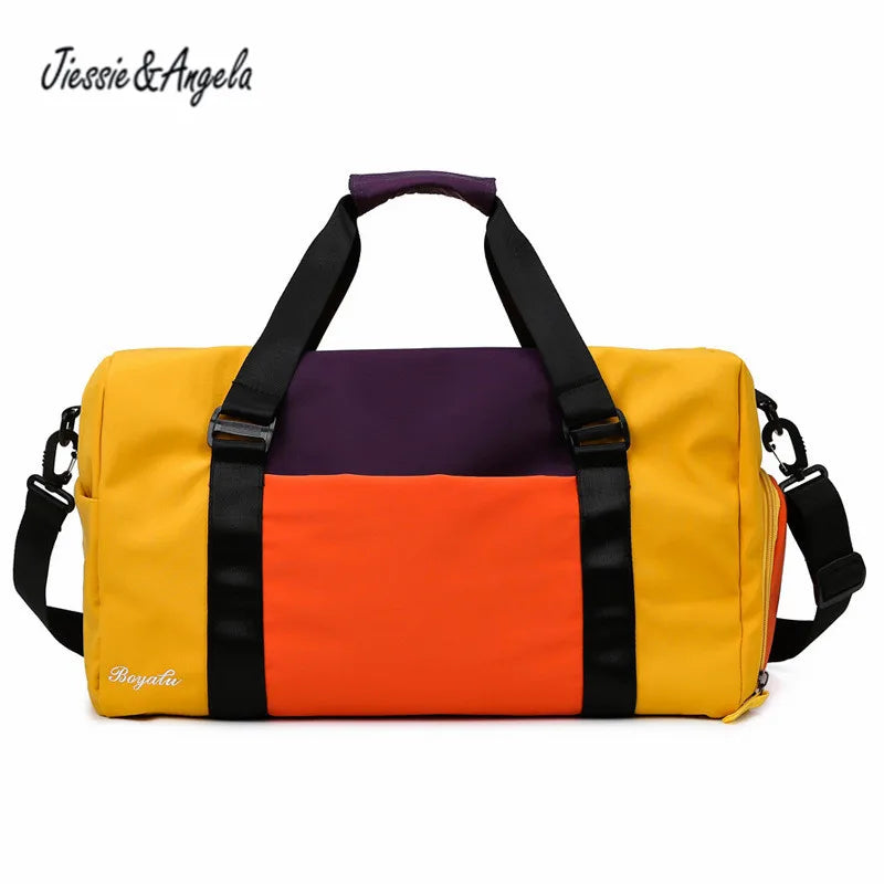 Jiessie&Angela Sports Fitness Bag Travel Handbag Outdoor Shoulder Bag
