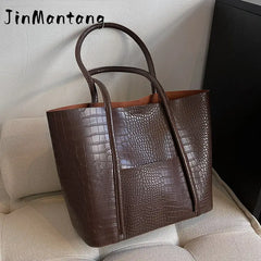Large PU Leather Shoulder Bag for Women Winter Female Handbags