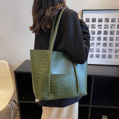 Large PU Leather Shoulder Bag for Women Winter Female Handbags