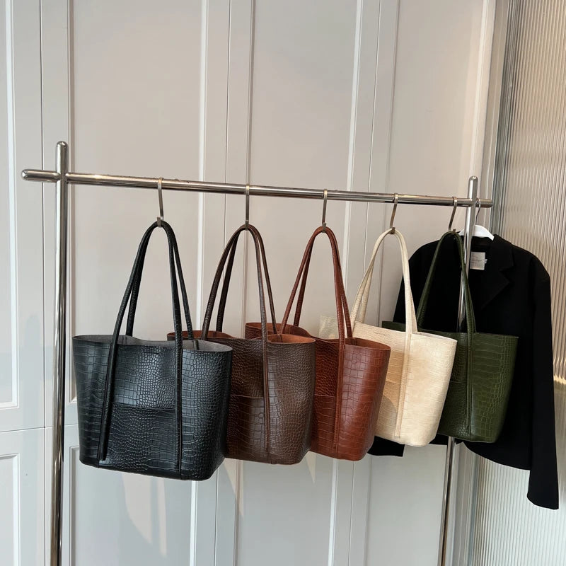 Large PU Leather Shoulder Bag for Women Winter Female Handbags