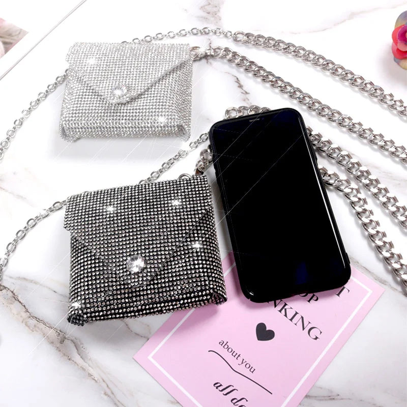 Jiomay Mini bag women's Evening Bag Mini Wallet Rhinestone