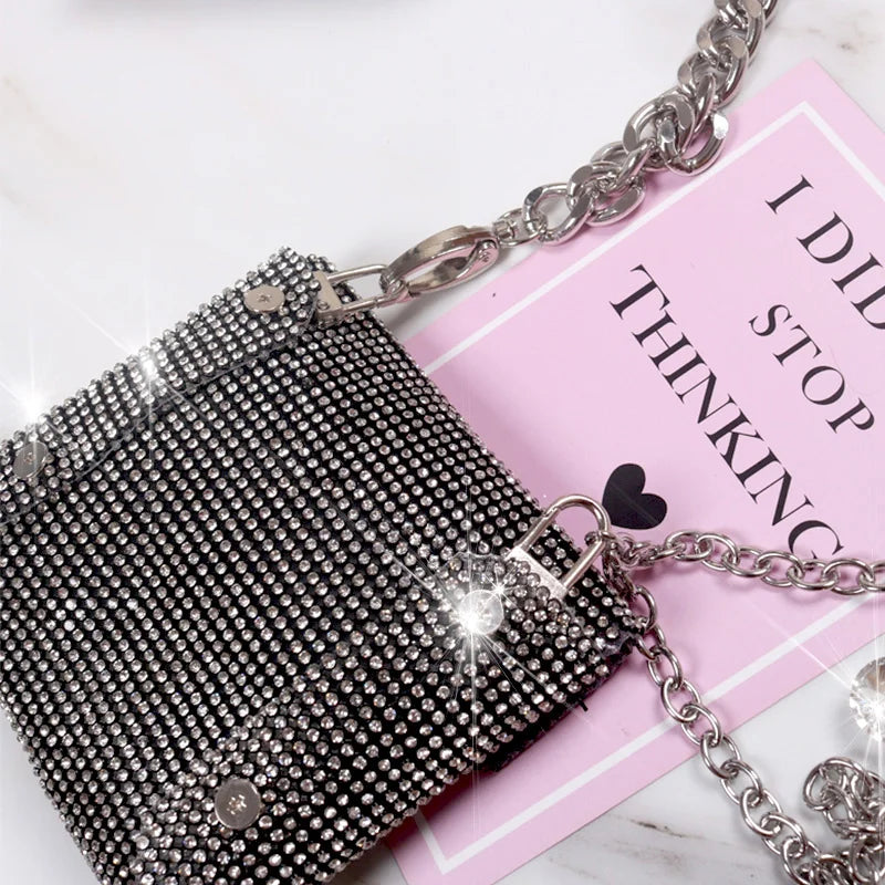 Jiomay Mini bag women's Evening Bag Mini Wallet Rhinestone