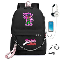 JoJo's Bizarre Adventure Backpack with USB Charge & Headphone