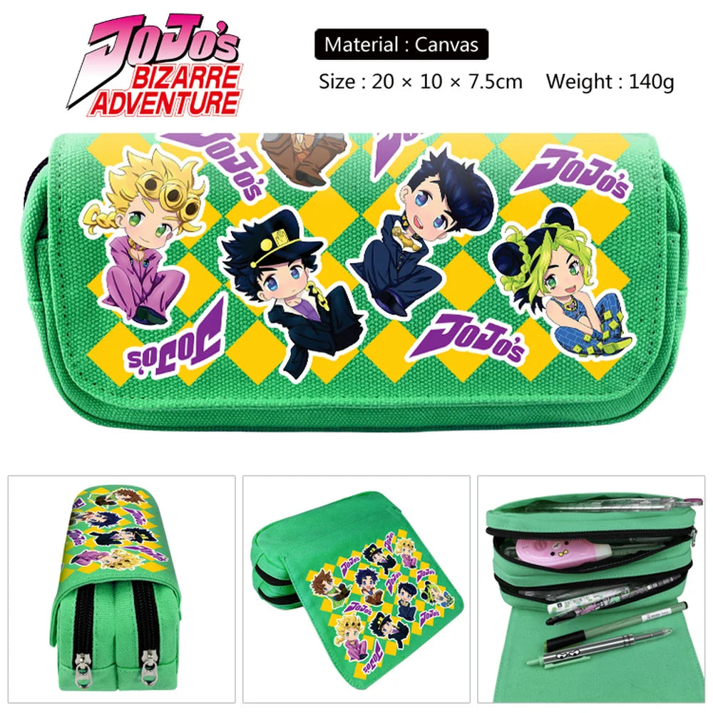 JoJo's Bizarre Adventure Canvas Pencil Case Travel Cosmetic Bag