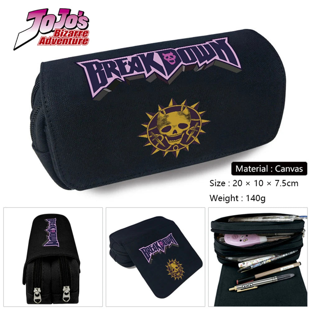 JoJo's Bizarre Adventure Canvas Pencil Case Travel Cosmetic Bag