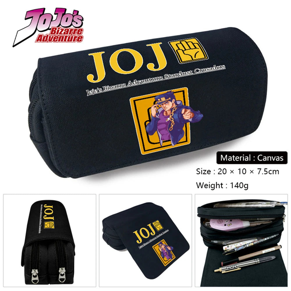 JoJo's Bizarre Adventure Canvas Pencil Case Travel Cosmetic Bag