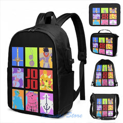 JoJos Bizarre Adventure - USB Charge Backpack for School and Travel