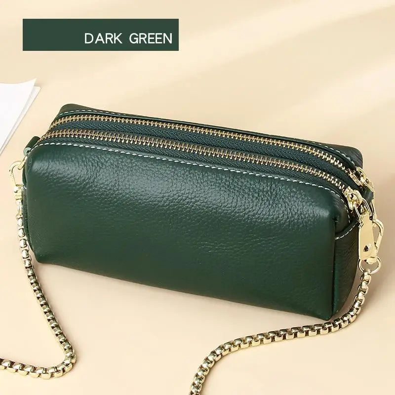 Leather Pillow Bag Chain Women Shoulder Bags