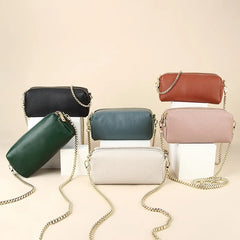 Leather Pillow Bag Chain Women Shoulder Bags