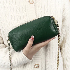 Leather Pillow Bag Chain Women Shoulder Bags