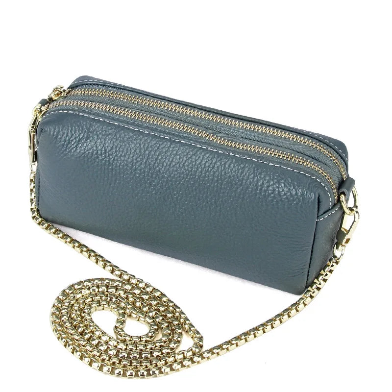 Leather Pillow Bag Chain Women Shoulder Bags