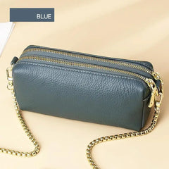 Leather Pillow Bag Chain Women Shoulder Bags