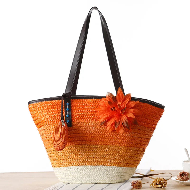 Bohemian Straw Bag Large Capacity Women Casual Tote