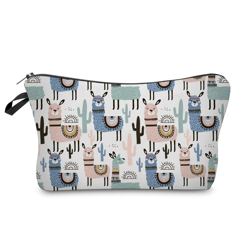 Llama Cosmetic Organizer Bag Make Up Printing Women Makeup Bag