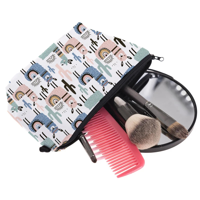 Llama Cosmetic Organizer Bag Make Up Printing Women Makeup Bag