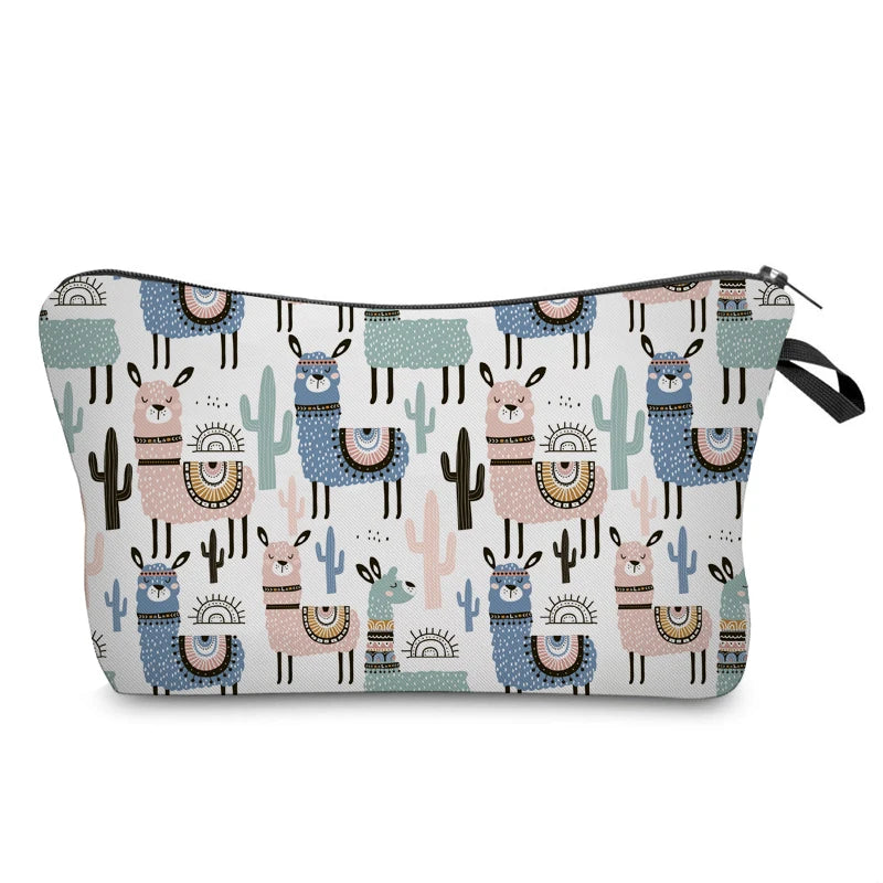 Llama Cosmetic Organizer Bag Make Up Printing Women Makeup Bag