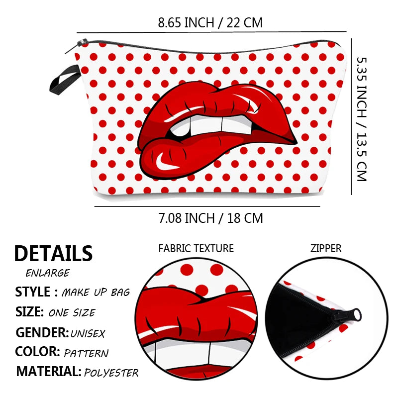 Printed Makeup Bag Organizer Pouch for Travel Cosmetic Bag