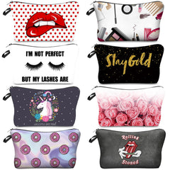 Printed Makeup Bag Organizer Pouch for Travel Cosmetic Bag