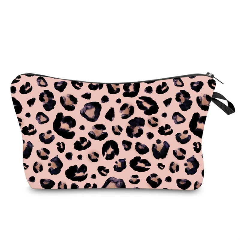 Leopard Makeup Bag Water Resistant Cosmetic Organizer for Women