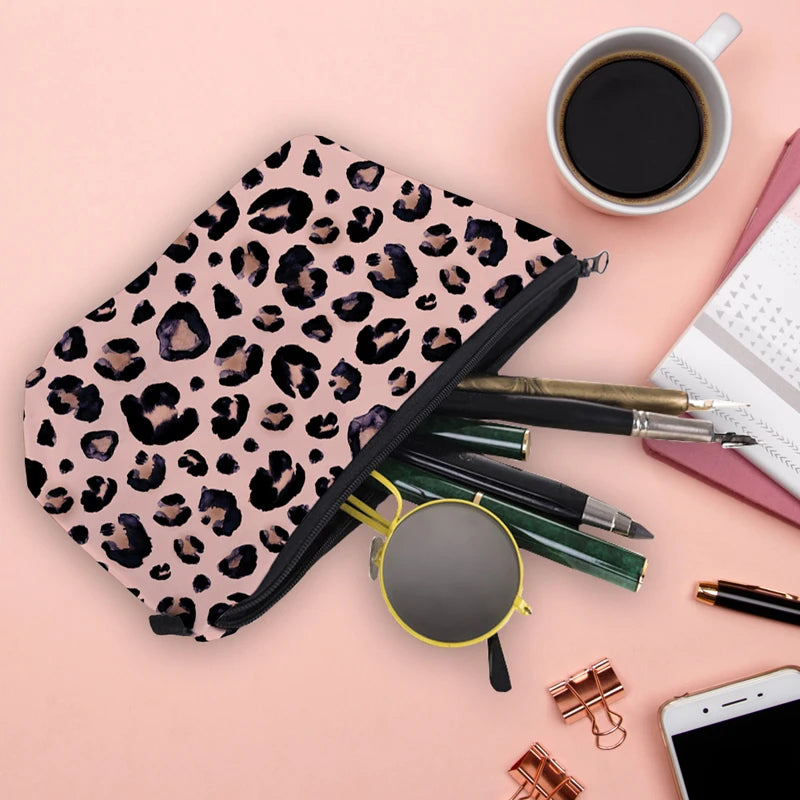 Leopard Makeup Bag Water Resistant Cosmetic Organizer for Women