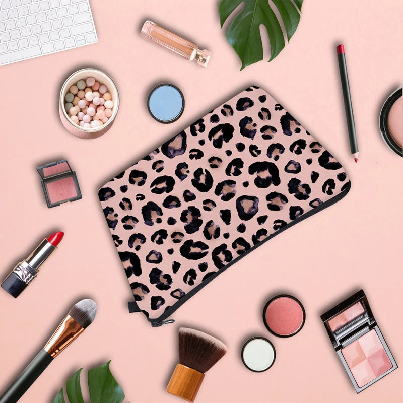 Leopard Makeup Bag Water Resistant Cosmetic Organizer for Women