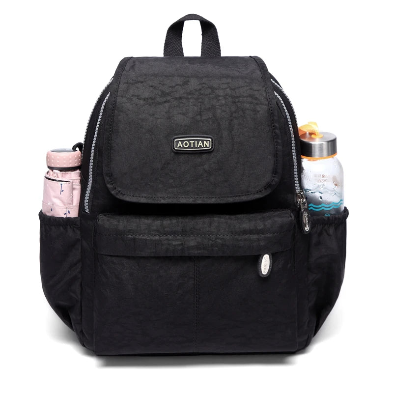 Women High Nylon Backpack Travel Shoulder Bag Female Daypack Casual Rucksack