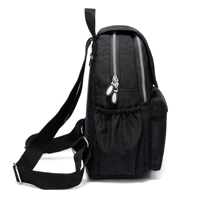 Women High Nylon Backpack Travel Shoulder Bag Female Daypack Casual Rucksack