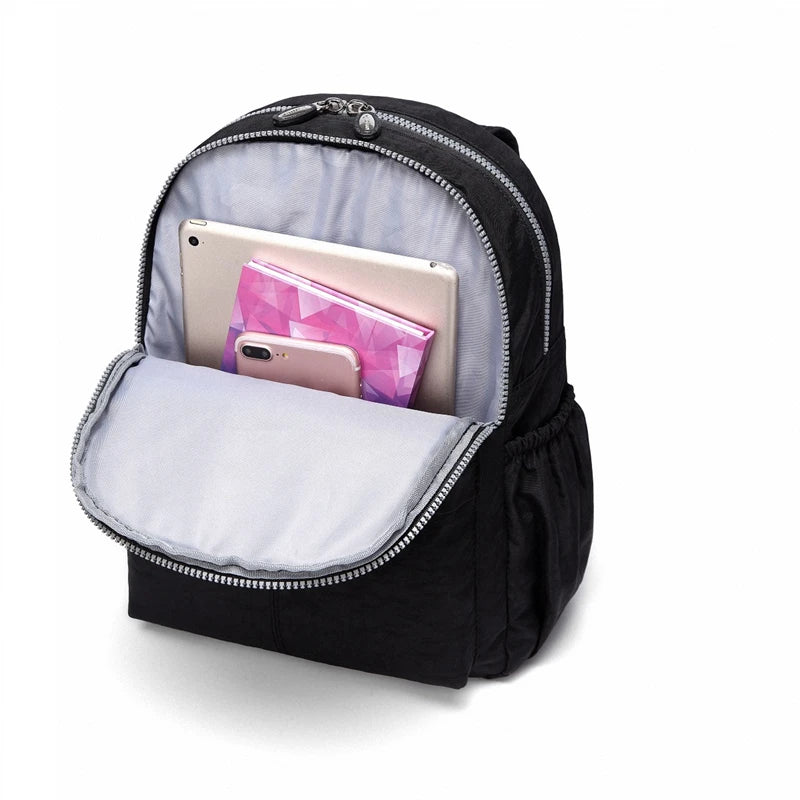 Women High Nylon Backpack Travel Shoulder Bag Female Daypack Casual Rucksack