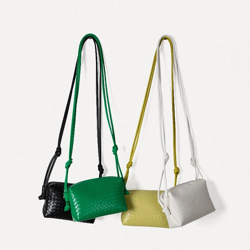 Women PU Leather Shoulder Bags Woven Crossbody Bag Handbags Totes