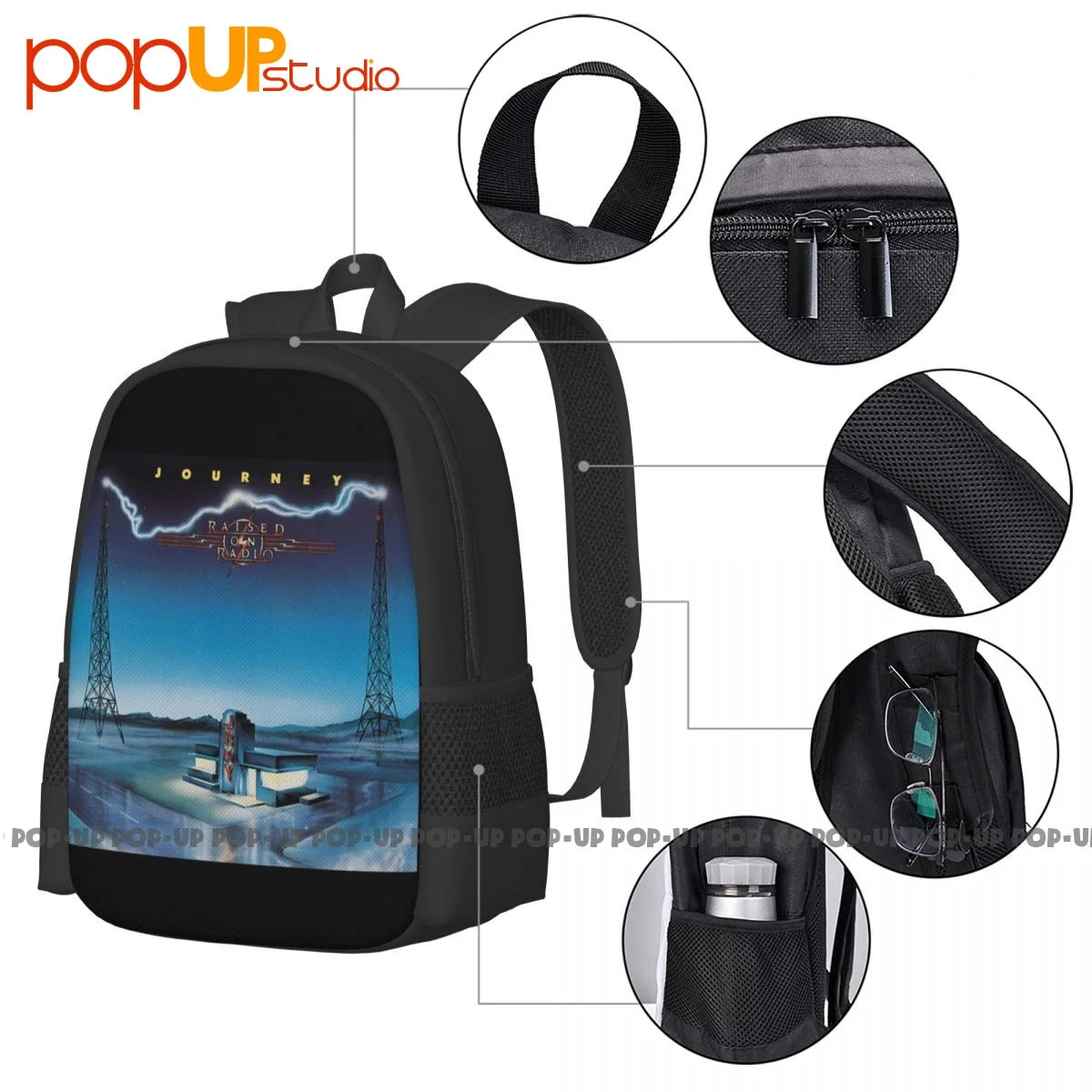 Journey Raised On Radio Mens Rock Band Backpack