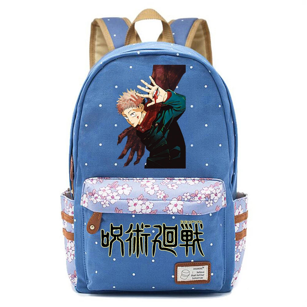 Jujutsu Kaisen Canvas Backpack Teen Schoolbag Casual Pack