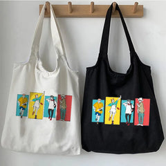 Jujutsu Kaisen Canvas Tote Bag - Anime Harajuku Shopper Bag for Women