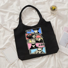 Jujutsu Kaisen Canvas Tote Bag - Anime Harajuku Shopper Bag for Women